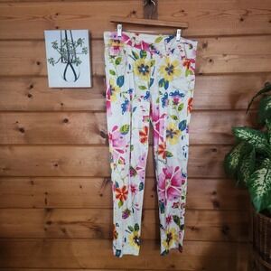 Ice Jeans Iceberg Gilmar Italy Millenium Multi Floral Satin Pant Plus Sz 33(36")